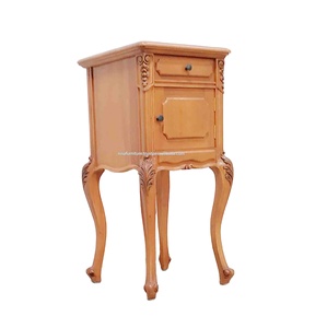 Louis French Solid Mahogany Wood Nightstand European Style <b>Bedside</b> <b>Table</b> Natural Walnut Color Apartment Bedroom Furniture - Product Image 3