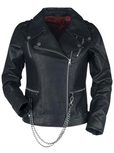 เสื้อแจ็คเก็ตหนังสีดำสำหรับทุกเพศ รุ่น Hellfire Club - Product Image 1