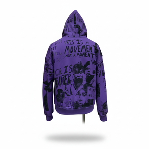 Sweat-shirt unisexe violet pour homme avec imprimé intégral, coupe classique, en molleton de coton, style streetwear décontracté, pour l'automne - Product Image 2