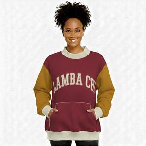Sweat-shirt oversize personnalisable imprimé à sequins pour femme, col montant, en molleton doux et coton, coupe décontractée, hiver, avec badge frontal – Vente en gros - Product Image 1