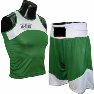 Ensemble de veste et short de boxe, uniforme de boxe 100% polyester, uniformes de boxe pour hommes en vente, uniforme de boxe en polyester - Product Image 1
