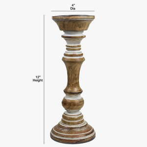 Elegante Portavelas Redondo de Madera para Decoración del Hogar, Portavelas para el Día de San Valentín con Frascos para Velas - Product Image 6