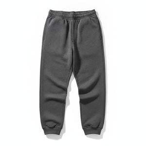 Pantalon de survêtement en coton gris foncé pour homme, taille élastique, poches latérales, décontracté, léger, tricoté, pour l'automne, style urbain - Product Image 1