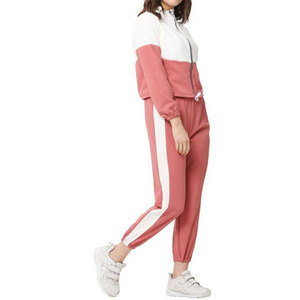 Women’s Casual Color Block Full <b>Zip</b> Tracksuit Set Fashion Sports Outfit 2 Piece Athletic Wear Cropped Zipper hoodie & Pant Set - Product Image 5