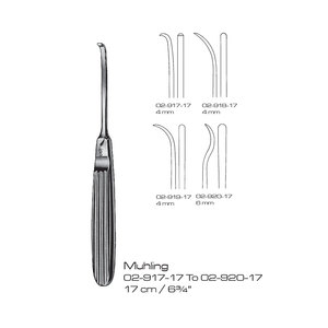 Raspadores Muhling de 17 cm, 4-6 mm, Manuales, Certificados CE e ISO13485, Reutilizables, de Acero Inoxidable, para Quirófano - Product Image 1