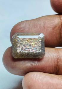 Piedra solar natural de primera calidad, corte octogonal, efecto lluvia de meteoritos, multicolor. - Product Image 2