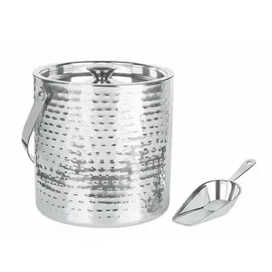 Stainless Steel Ice <b>Bucket</b> <b>With</b> <b>Lid</b> And Scoop Round Industrial Design Rust Resistant Party Cooler ice <b>Bucket</b> - Product Image 6