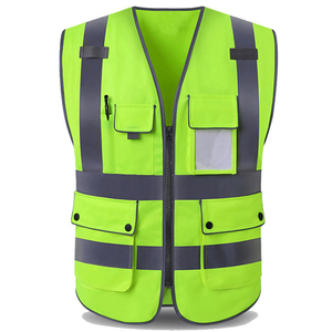 Fluorescent Polyester Safety Vest Reflective Detailing Needle Detection Ensures Visibility Dark <b>Environments</b> OEM - Product Image 3