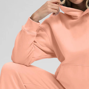 High Quality Heavyweight Breathable Plain Dyed Pullover <b>Hoodie</b> Cotton Made Oversized Women's Drop Shoulder Hoodies - Product Image 3