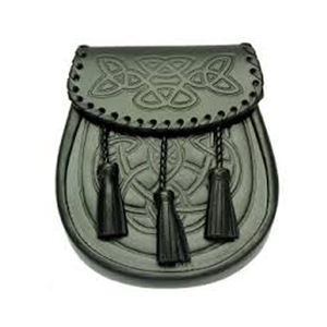 Bolso de mano semivestimentario para hombre, estilo kilt escocés, de cuero, con borlas, en varios colores, ¡gran oferta! - Product Image 3