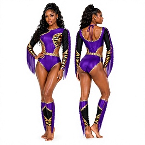 Uniformes de danse de style majorette avec logo personnalisé imprimé en sérigraphie, tenues d'entraînement pour femmes, service OEM, polyester - Product Image 3