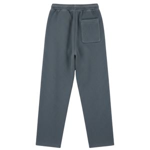 Heavyweight Grey Washed Ribbed Polo Sweatshirt and <b>Jogger</b> Set for Men Cotton Streetwear Sweatpants with Ribbed Collar Fashion - Product Image 4