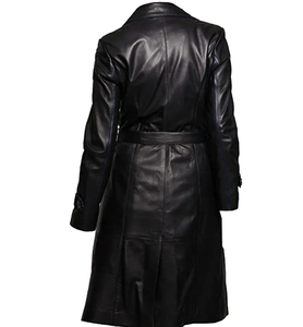 Solid Trader Top Quality Breathable Protection Cozy Lining Beautiful Tailored Fashion Coat Womens <b>Long</b> <b>Leather</b> <b>Jacket</b> - Product Image 6