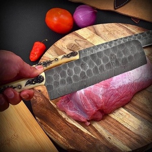 Wholesale Damascus Steel Chef <b>Knife</b> Set <b>Bone</b> <b>Handle</b> Engraved Design Survival Utility Hunting <b>Knives</b> A&M Enterprises - Product Image 3