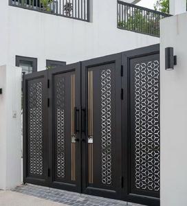 Porte d'entrée de sécurité en fer forgé et en verre à double battant, finition extérieure, villa, imperméable, fabricant vietnamien, vente chaude - Product Image 6