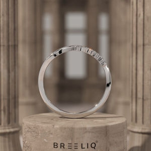 Elegant Wave Diamond Ring Curved Solid Gold Band Fluid Twist Design Slim Stackable Fine Jewelry Gift for Women - Product Image 6