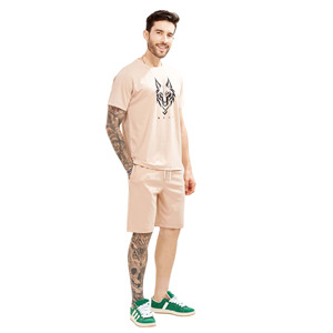 Ensemble T-shirt et short pour homme, été, respirant, personnalisable avec logo, haute qualité, service OEM, tissu tricoté 100% coton - Product Image 4