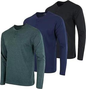 T-shirt Homme Bleu Marine Personnalisé en Gros, Col Contrastant, Col Rond, Manches Longues, Coton Jersey, Coupe Oversize Décontractée - Product Image 6