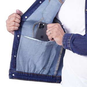 Chaqueta Vaquera Clásica para Hombre, Corte Ajustado, Color Azul Oscuro, Ropa Exterior Informal, Estilo Urbano, Chaqueta Trucker para Hombre, Alta Calidad 2024 - Product Image 6