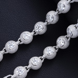 IGI Certified RATAN JEWELS 925 Silver Round Ball Diamond <b>Chain</b> <b>Iced</b> <b>Out</b> VVS Moissanite Diamond Hip Hop Luxury <b>Chain</b> for Unisex - Product Image 5