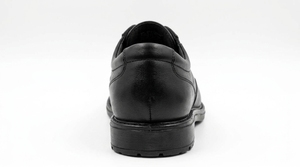 Chaussures habillées Oxford en cuir véritable pour hommes, bout rond, à lacets, semelle extérieure en caoutchouc amortie, toutes saisons, bureau et carrière - Product Image 2