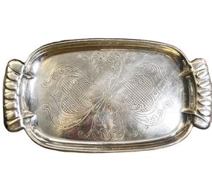 ถาดเสิร์ฟอาหารแบบมีสไตล์สำหรับบ้านโรงแรมร้านอาหารเครื่องครัวอุปกรณ์รับประทานอาหารจานเสิร์ฟถาดโลหะชุบเงินถาดใส่กาแฟ - Product Image 1