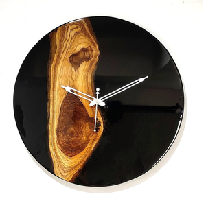 Round Wooden Resin <b>Wall</b> <b>Clock</b> <b>Modern</b> Still Life Pattern Needle Display Quartz Analog Silent Living Room Bedroom Office Decor - Product Image 1