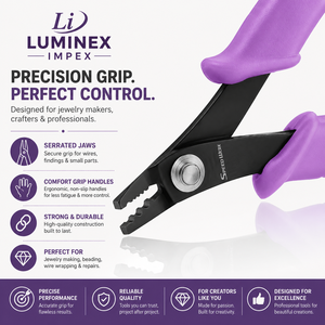 LUMINEX IMPEX LUB=113 <b>Long</b> <b>Nose</b> Stainless Steel Lightweight Smooth Work Jewelry Making Polishing Pliers for Bracelet Making DIY - Product Image 1