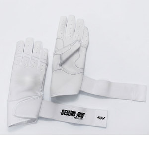 Gants de frappe en cuir pour hommes à haute adhérence, légers, imperméables, pour baseball et softball, ajustement confortable du poignet, sangle Velcro - Product Image 1