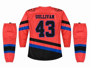 Ensemble Maillot et Chaussettes de Hockey sur Glace Personnalisés OEM, en Polyester Lourd, Uniformes d'Équipe, T-shirt d'Entraînement Respirant à Séchage Rapide pour Hommes - Product Image 5