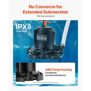Pompa Sommergibile per Copertura Piscina 1/2 HP 1575 GPH 120V con Cavo di Alimentazione da 25 Piedi e Sollevamento Massimo del Liquido di 24 Piedi, Pompa Elettrica per Acqua Piscina - Product Image 5