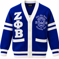 Pull cardigan en acrylique d'hiver Zeta Phi Beta pour femme, personnalisé, brodé, style universitaire, sororité grecque, fabricant OEM