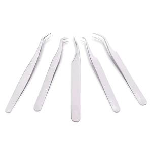 Juego de Pinzas para Pestañas de Acero Inoxidable de Precisión Quirúrgica Morje, Punta Suave de 10 mm de Longitud, Agarre Perfecto para Herramientas de Extensión de Pestañas - Product Image 1
