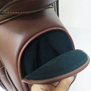 Sac de golf imperméable haut de gamme avec 14 séparateurs pleine longueur et cuir synthétique marron de luxe pour la protection des clubs - Product Image 5