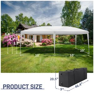 Pratica Tenda da Campeggio Bianca 3 X 6m con Due Finestre, Design Pieghevole Impermeabile - Product Image 3