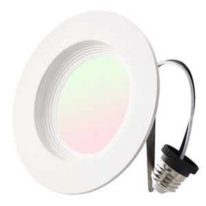 Lot de 10 spots LED encastrables de 4 pouces, 750 lm, 9 W, 120 V, 5 températures de couleur sélectionnables (2700 K/3000 K/3500 K/4000 K/5000 K), garantie 10 ans - Product Image 1