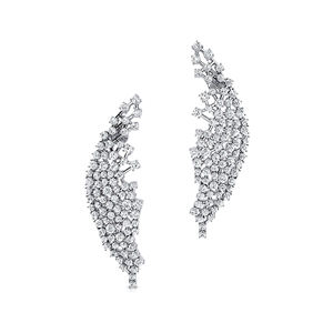 Pendientes de Diamantes Cultivados en Laboratorio con Certificación IGI de 2 Quilates, Largos y Exagerados, Estilo Europeo Americano, Retro, de Moda, Oro de 14K y 18K, Lujosos y Finos - Product Image 2