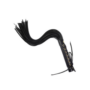 <b>Red</b> Leather Whip With Braided Handle And Tassels - Product Image 2