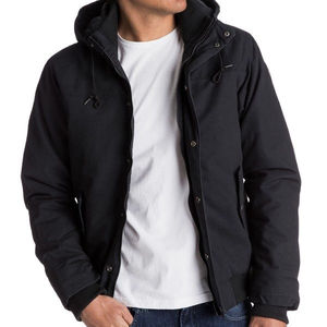 Veste varsity noire pour homme, col montant, respirante, séchage rapide, motif rayé, XXL, fermeture éclair, veste d'extérieur - Product Image 1