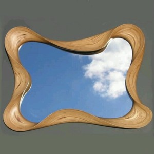 Exceptional Craftmanship Modernist Wooden <b>Wall</b> <b>Mirror</b> <b>Set</b> Artistic Irregular Shape Decorative Frame Design - Product Image 4