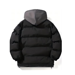 Factory Direct Custom Men's 100% Polyester Puffer <b>Jacket</b> Hooded Windproof Breathable <b>Waterproof</b> Street-wear for Winter Wholesale - Product Image 2