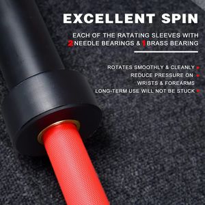 Barra de Pesas Olímpica de Cromo Sólido de 7.2 Pies y 2 Pulgadas para Discos Olímpicos, Barra de Curl de 5 Pies para Entrenamiento Físico, Barra de Levantamiento de Pesas para Gimnasio en Casa - Product Image 4