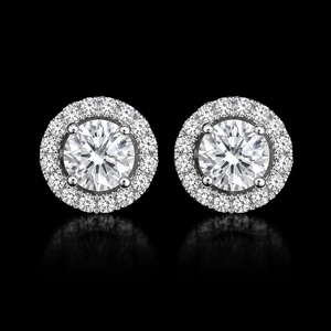 Clásicos Pendientes de Diamantes Naturales de 1.10 CT en Oro Blanco de 14 Quilates, Joyería de Lujo para Mujer - Product Image 1