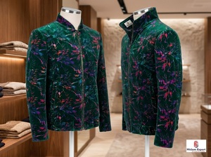 Luxury Multicolor Foil Velvet Fabric Premium Fashion Garments Dresses Kaftans Apparel Home Decor OEM - Product Image 2