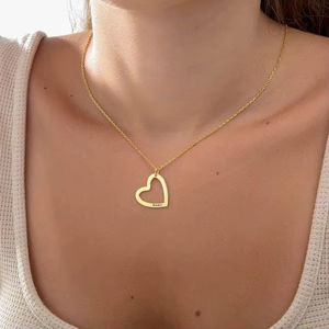 14k Gold Plated Heart Personalized Layered Family Letter <b>Necklace</b> Top Quality <b>Solid</b> 925 Sterling <b>Silver</b> Jewelry Manufacaters - Product Image 1