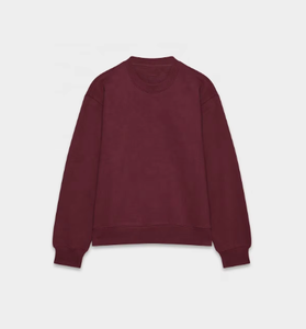 Sweat-shirt col rond bordeaux pour femme TRIBON SPORTS, mélange de coton, coupe classique, manches longues, tricoté, couleur unie, toutes saisons - Product Image 1