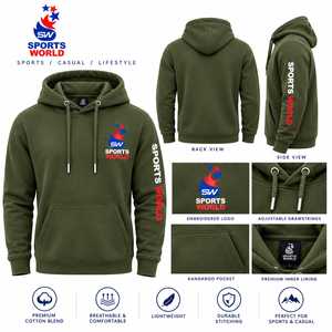 เสื้อฮู้ดผู้ชาย SW GROUP สกรีนโลโก้ตามสั่ง มีกระเป๋าจิงโจ้ ผ้าฝ้ายฟลีซ 100% น้ำหนักเบา ระบายอากาศได้ดี สวมใส่สบาย - Product Image 4