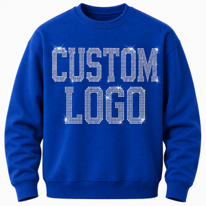 เสื้อสเวตเชิ้ตคอกลมผู้ชาย แบรนด์ Blue Front ประดับโลโก้ด้วยคริสตัล ผ้าฝ้าย 100% สไตล์ลำลอง ทรงปกติ สำหรับฤดูใบไม้ร่วง - Product Image 1