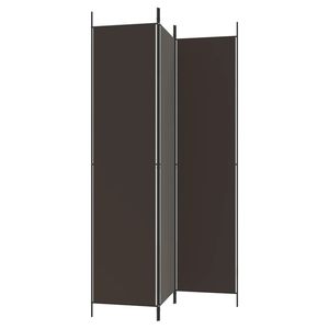 Separador de Habitaciones de Tela Marrón de 3 Paneles, 59.1"x86.6", Biombos y Separadores Elegantes - Product Image 4
