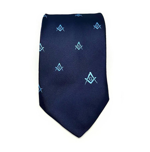 Premium Blue Masonic Necktie Master Mason Blue Lodge Square Compass G Formal <b>Tie</b> - Product Image 1